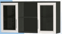 Антресоль большая с двумя стеклодверями ДЛЯ ГОСТИНОЙ АБС-2 Венге/Дуб выбеленный в Минусинске - minusinsk.katalogmebeli.com | фото