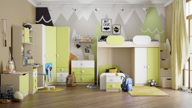 Детская комната Эппл (Зеленый/Белый/корпус Клен) в Минусинске - minusinsk.katalogmebeli.com | фото 13