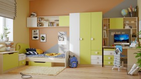 Детская комната Эппл (Зеленый/Белый/корпус Клен) в Минусинске - minusinsk.katalogmebeli.com | фото 11