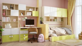 Детская комната Эппл (Зеленый/Белый/корпус Клен) в Минусинске - minusinsk.katalogmebeli.com | фото 12