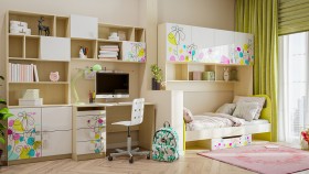 Детская комната Флёр (Белый/корпус Клен) в Минусинске - minusinsk.katalogmebeli.com | фото