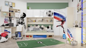 Детская комната Футбол ЧМ (Белый/Синий/корпус Клен) в Минусинске - minusinsk.katalogmebeli.com | фото 2