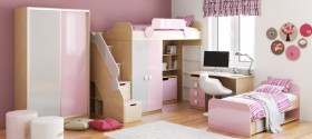 Детская комната Грэйси (Розовый/Серый/корпус Клен) в Минусинске - minusinsk.katalogmebeli.com | фото 5