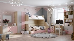 Детская комната Грэйси (Розовый/Серый/корпус Клен) в Минусинске - minusinsk.katalogmebeli.com | фото 12