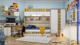 Детская комната Клаксон без машинок (Белый/корпус Клен) в Минусинске - minusinsk.katalogmebeli.com | фото 5
