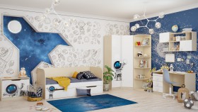Детская комната Санни (Белый/корпус Клен) в Минусинске - minusinsk.katalogmebeli.com | фото 2