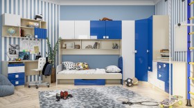 Детская комната Скай Люкс (Синий/Белый/корпус Клен) в Минусинске - minusinsk.katalogmebeli.com | фото 3