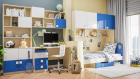 Детская комната Скай Люкс (Синий/Белый/корпус Клен) в Минусинске - minusinsk.katalogmebeli.com | фото 9