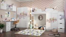 Детская комната Совушки (Белый/корпус Выбеленное дерево) в Минусинске - minusinsk.katalogmebeli.com | фото 1