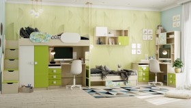 Детская комната Твит (Белый/Зеленый/корпус Клен) в Минусинске - minusinsk.katalogmebeli.com | фото 8
