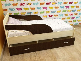 Кровать детская Максимка Млечный дуб/Венге в Минусинске - minusinsk.katalogmebeli.com | фото 1