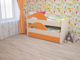 Кровать детская Радуга 1600 Млечный дуб/Венге в Минусинске - minusinsk.katalogmebeli.com | фото 3