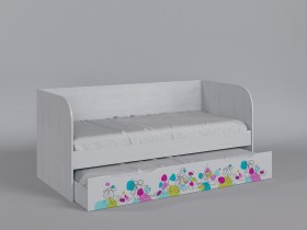Диван-кровать Флёр (Белый/корпус Выбеленное дерево) в Минусинске - minusinsk.katalogmebeli.com | фото