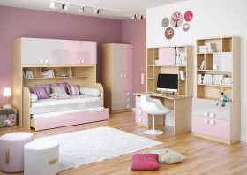 Диван-кровать Грэйси (Розовый/Серый/корпус Клен) в Минусинске - minusinsk.katalogmebeli.com | фото 3