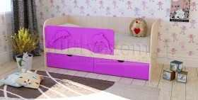 Друзья Кровать детская 2 ящика 1.8 Фиолетовый глянец в Минусинске - minusinsk.katalogmebeli.com | фото