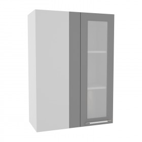 Гарда ВПУС 650 шкаф верхний угловой со стеклом высокий (Белый/корпус Серый) в Минусинске - minusinsk.katalogmebeli.com | фото
