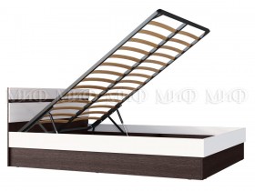 Ким кровать с подъемным механизмом 1,4 (Венге/белый глянец) в Минусинске - minusinsk.katalogmebeli.com | фото 2