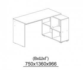 Компьютерный стол угловой СКМУ-3 дуб сонома/белый в Минусинске - minusinsk.katalogmebeli.com | фото 3