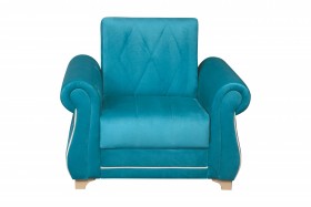 Кресло для отдыха "Порто" (велюр киви бирюза / микровельвет крем) в Минусинске - minusinsk.katalogmebeli.com | фото 3