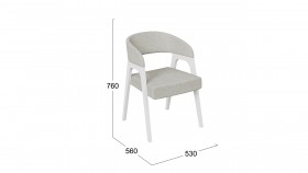 Кресло «Техас 1» (Белый матовый/Шенилл Estetica Moonstone №221) в Минусинске - minusinsk.katalogmebeli.com | фото 2