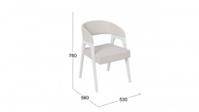 Кресло «Техас 1» (Белый матовый/Шенилл Estetica Vanille №220) в Минусинске - minusinsk.katalogmebeli.com | фото 2