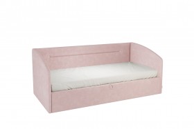 Кровать 0.9 Альба Софа (Нежно-розовый велюр) в Минусинске - minusinsk.katalogmebeli.com | фото