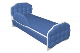 Кровать 160 Атлет 29 Синий (мягкий бортик) в Минусинске - minusinsk.katalogmebeli.com | фото