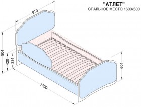 Кровать 160 Атлет 96 Серый (мягкий бортик) в Минусинске - minusinsk.katalogmebeli.com | фото 2