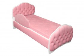 Кровать 160 Гармония 36 Светло-розовый (мягкий бортик) в Минусинске - minusinsk.katalogmebeli.com | фото