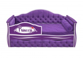 Кровать 160 серии Иллюзия 2 ящика 32 Фиолетовый (мягкие боковые накладки/подушка валик) в Минусинске - minusinsk.katalogmebeli.com | фото