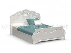 Кровать 1,6м Гармония (Белый/Белый глянец) в Минусинске - minusinsk.katalogmebeli.com | фото