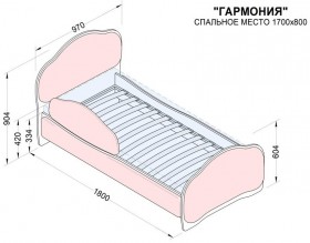 Кровать 170 Гармония 08 Шоколад (мягкий бортик) в Минусинске - minusinsk.katalogmebeli.com | фото 2