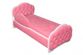 Кровать 170 Гармония 89 Розовый (мягкий бортик) в Минусинске - minusinsk.katalogmebeli.com | фото