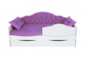 Кровать 170 серии Иллюзия Лайт 1 ящик 32 Фиолетовый (подушки) в Минусинске - minusinsk.katalogmebeli.com | фото