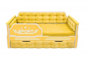 Кровать 170 серии Спорт 1 ящик 74 Жёлтый (мягкие боковые накладки) в Минусинске - minusinsk.katalogmebeli.com | фото 1