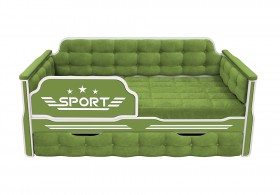 Кровать 170 серии Спорт 1 ящик 76 Зелёный (мягкие боковые накладки) в Минусинске - minusinsk.katalogmebeli.com | фото 1