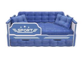 Кровать 170 серии Спорт 1 ящик 85 Синий (подушки) в Минусинске - minusinsk.katalogmebeli.com | фото