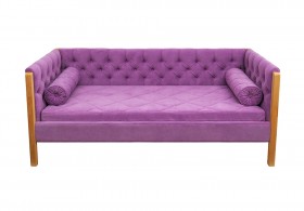 Кровать 180 серии Леди  32 Фиолетовый (подушка валик) в Минусинске - minusinsk.katalogmebeli.com | фото