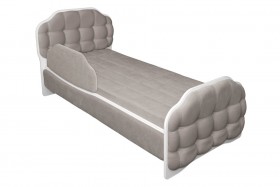 Кровать 190 Атлет Lux 96 Серый (мягкий бортик) в Минусинске - minusinsk.katalogmebeli.com | фото