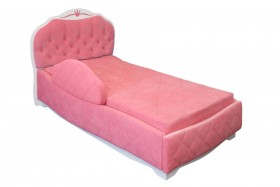 Кровать 190 Гармония Lux 36 Розовый (мягкий бортик) в Минусинске - minusinsk.katalogmebeli.com | фото