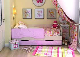 Кровать Алиса КР-812 1,6 Белфорд/Розовый металлик в Минусинске - minusinsk.katalogmebeli.com | фото
