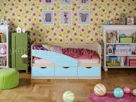 Кровать Бабочки 1,6м (Голубой матовый) в Минусинске - minusinsk.katalogmebeli.com | фото