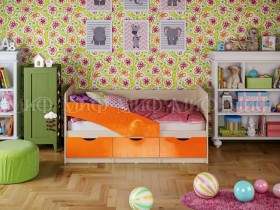 Кровать Бабочки 1,6м (Оранжевый металлик) в Минусинске - minusinsk.katalogmebeli.com | фото
