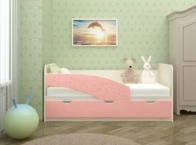 Кровать Бабочки 1,6м (Розовый металлик) в Минусинске - minusinsk.katalogmebeli.com | фото