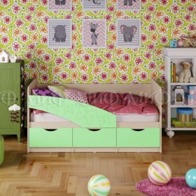 Кровать Бабочки 1,6м (Салат матовый) в Минусинске - minusinsk.katalogmebeli.com | фото 1