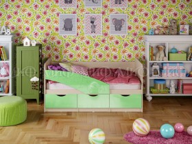 Кровать Бабочки 1,6м (Салатовый металлик) в Минусинске - minusinsk.katalogmebeli.com | фото