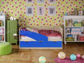 Кровать Бабочки 1,6м (Синий матовый) в Минусинске - minusinsk.katalogmebeli.com | фото
