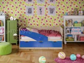 Кровать Бабочки 1,6м (Синий металлик) в Минусинске - minusinsk.katalogmebeli.com | фото