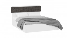 Кровать без ПМ «Нео» Тип 1 Белый/Ателье темный в Минусинске - minusinsk.katalogmebeli.com | фото
