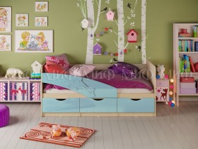 Кровать детская 1,6м Дельфин (Голубой матовый) в Минусинске - minusinsk.katalogmebeli.com | фото